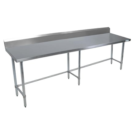 Bk Resources Work Table Open Base, 16/304 Stainless Steel, 5"Riser 96"Wx30"D CVTR5OB-9630